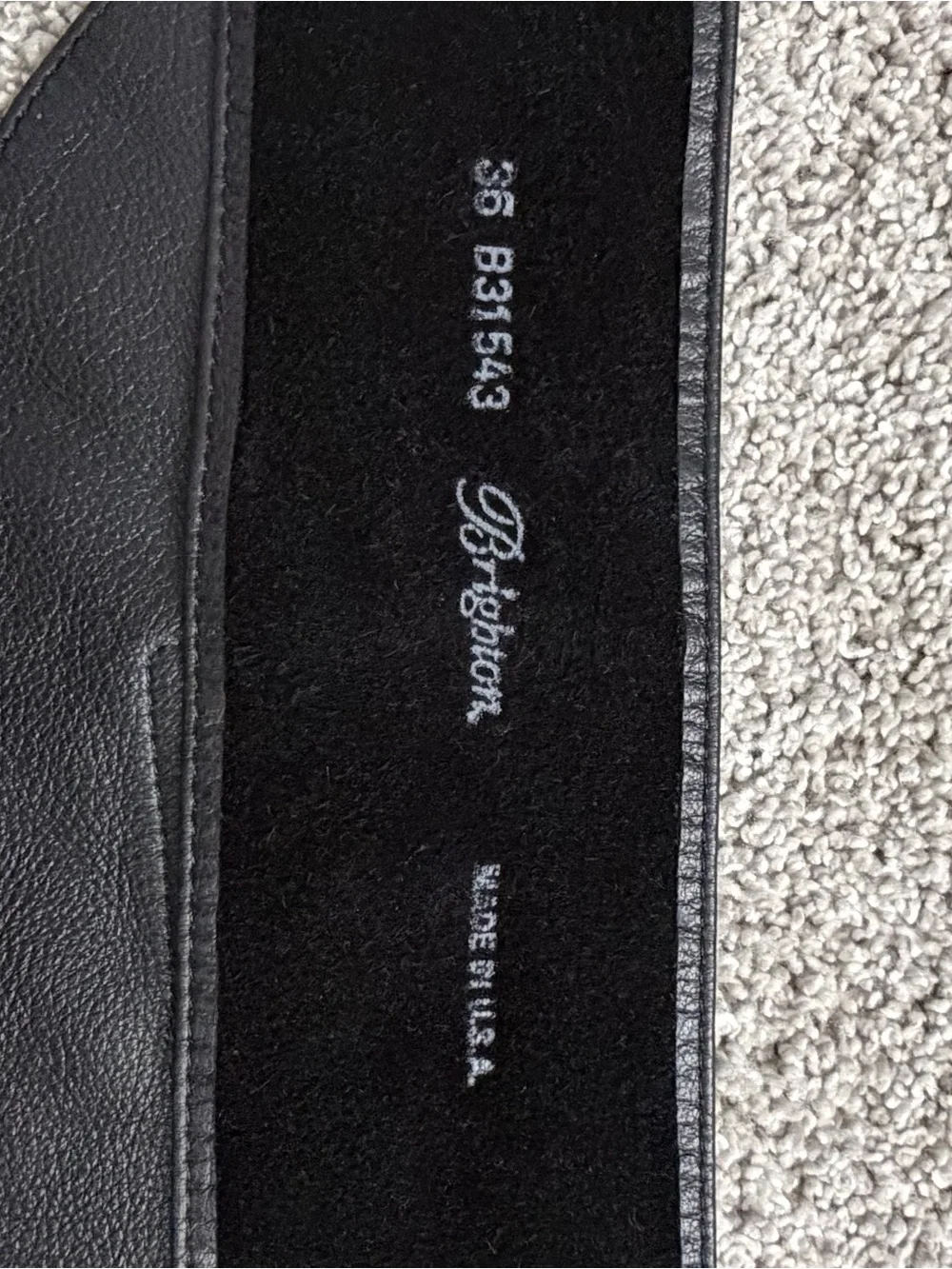 Brighton Leather Belt with Decorative Silver Buckle Sz 36